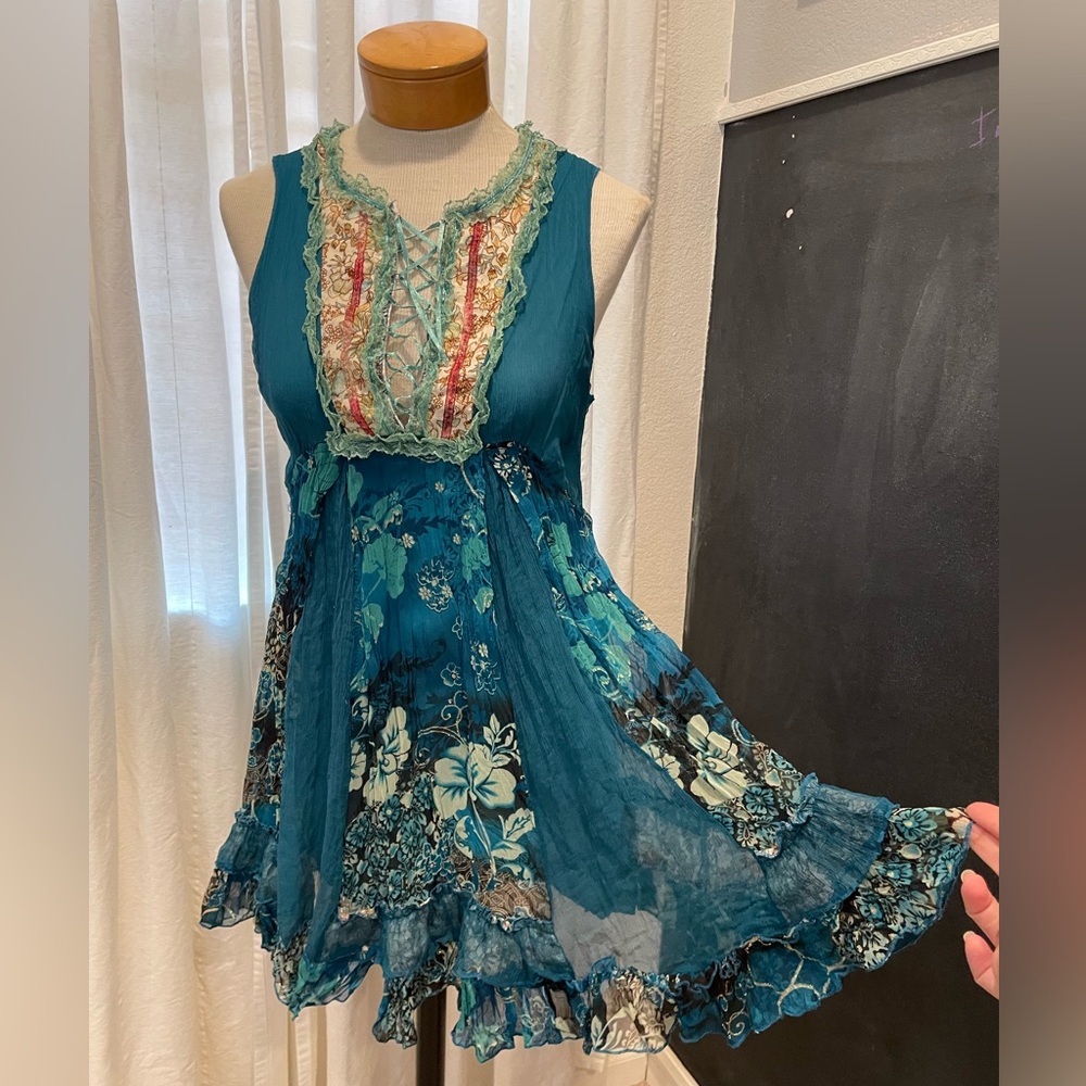 Fairy flowy mini dress or tunic Size XS/S